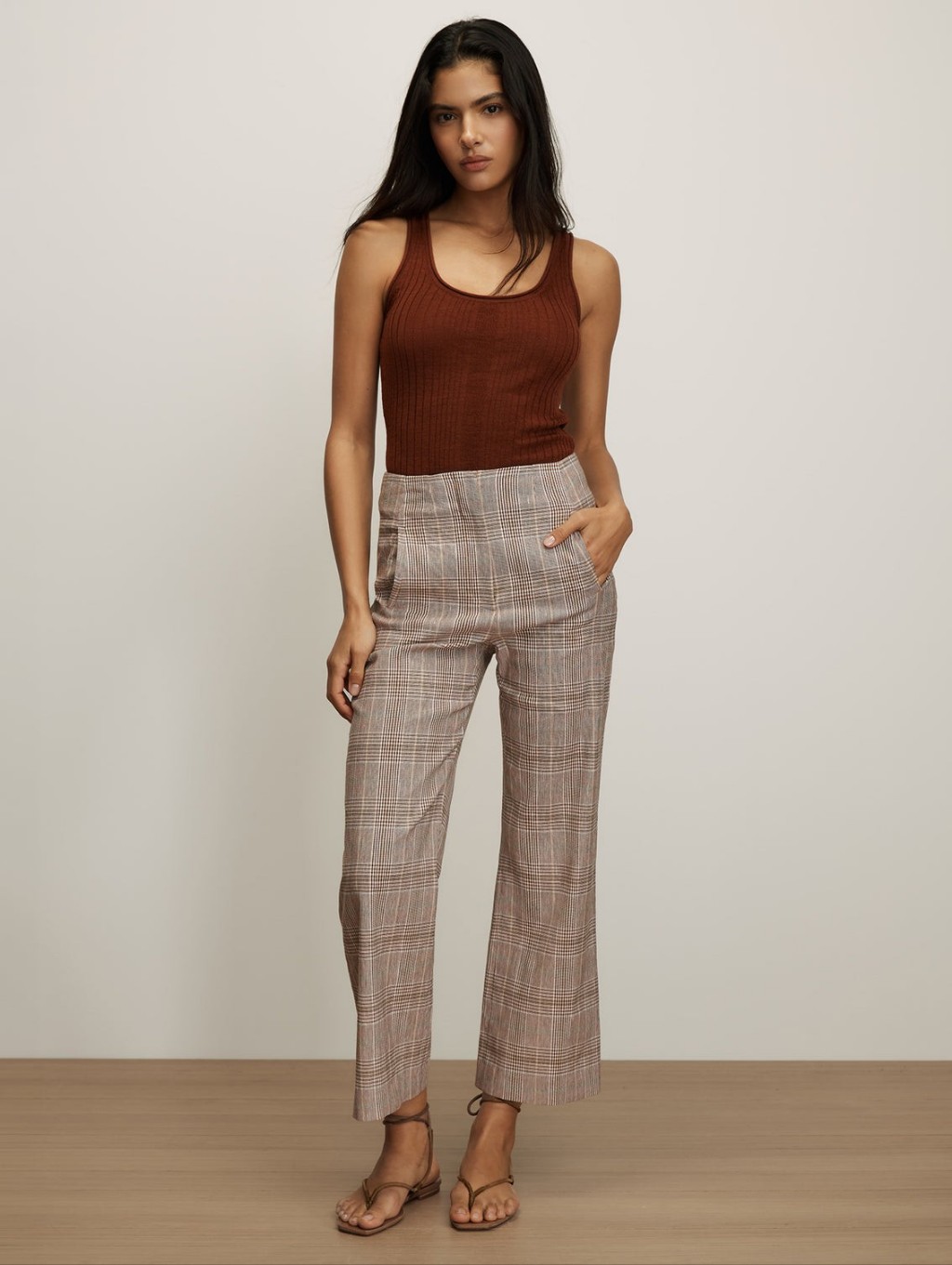 Veronica Beard Dova Plaid Wide-Leg Pant